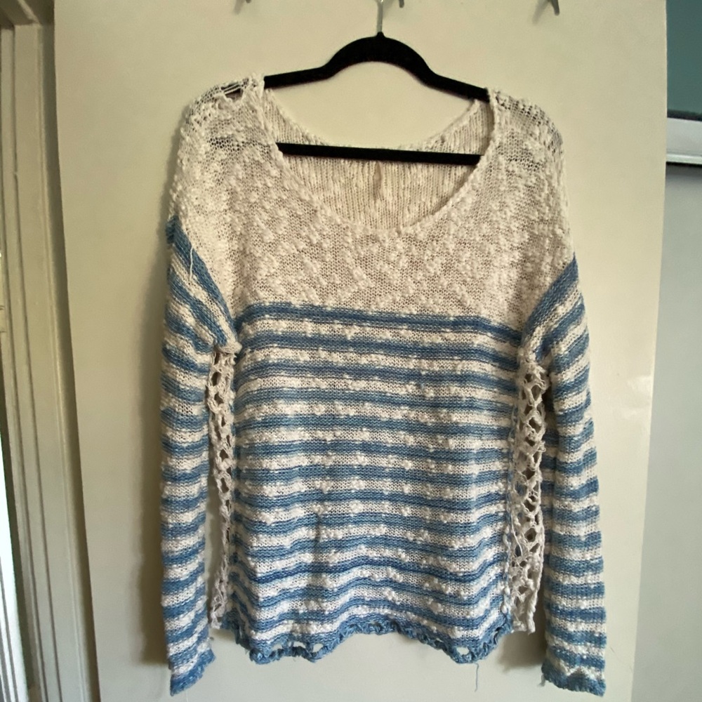 Free people sweater with crochet sides